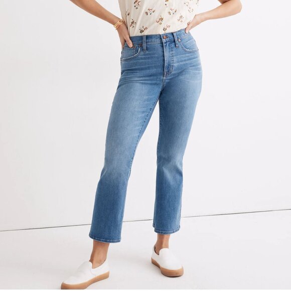 NWT MADEWELL WOMEN'S CALI DENIM BOOT CUT JEANS IN BLUE FADED WASH SIZE 31 - Picture 1 of 12